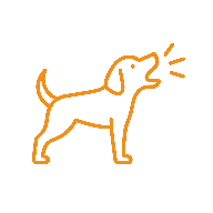 Chien en train d’aboyer avec insistance